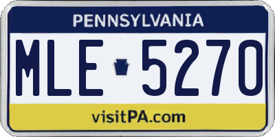 PA license plate MLE5270