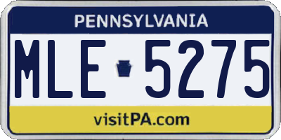 PA license plate MLE5275