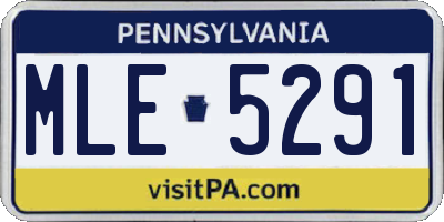 PA license plate MLE5291