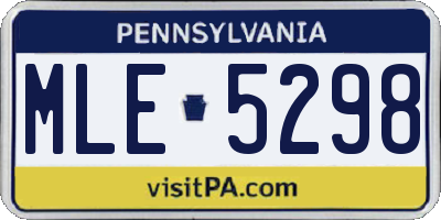 PA license plate MLE5298