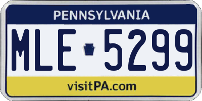 PA license plate MLE5299