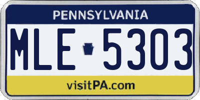 PA license plate MLE5303