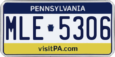 PA license plate MLE5306