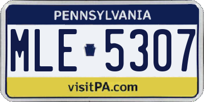 PA license plate MLE5307