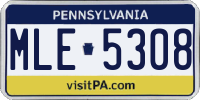 PA license plate MLE5308