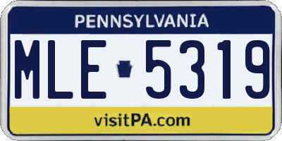 PA license plate MLE5319