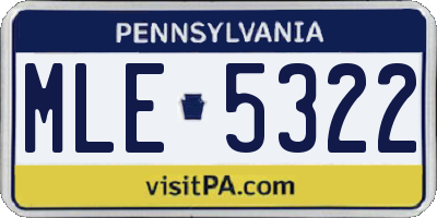 PA license plate MLE5322