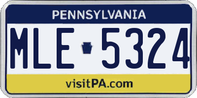 PA license plate MLE5324