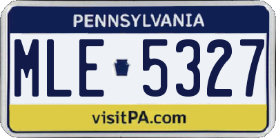 PA license plate MLE5327