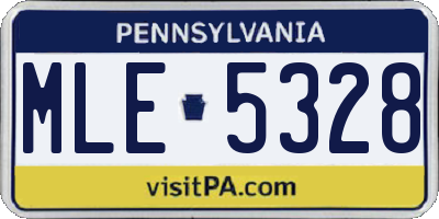PA license plate MLE5328