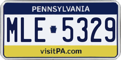 PA license plate MLE5329