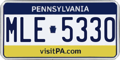 PA license plate MLE5330