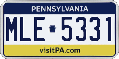 PA license plate MLE5331
