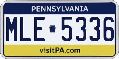 PA license plate MLE5336