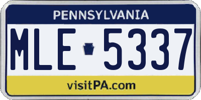 PA license plate MLE5337