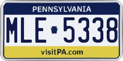 PA license plate MLE5338