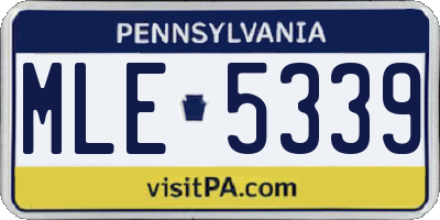 PA license plate MLE5339