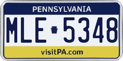 PA license plate MLE5348
