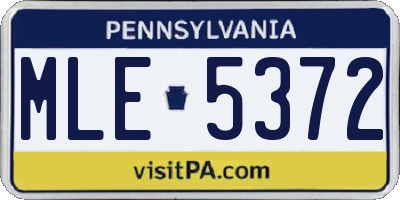 PA license plate MLE5372
