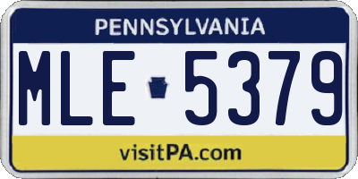 PA license plate MLE5379