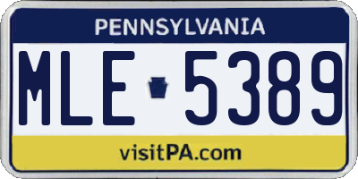 PA license plate MLE5389