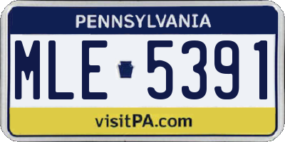 PA license plate MLE5391