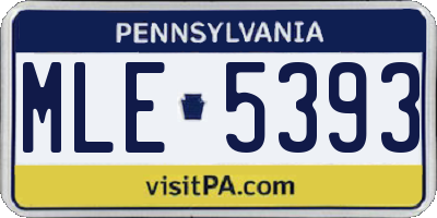 PA license plate MLE5393
