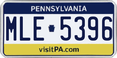 PA license plate MLE5396