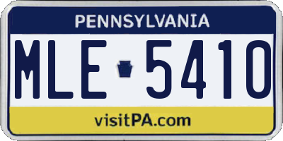 PA license plate MLE5410