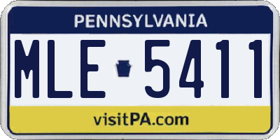 PA license plate MLE5411