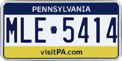 PA license plate MLE5414