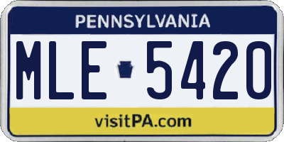 PA license plate MLE5420