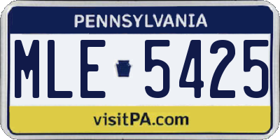 PA license plate MLE5425