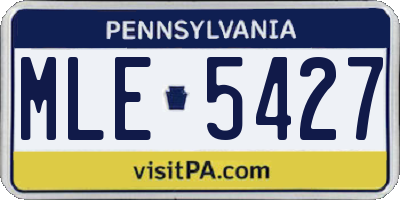 PA license plate MLE5427