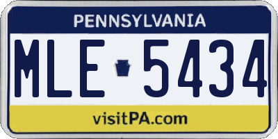 PA license plate MLE5434