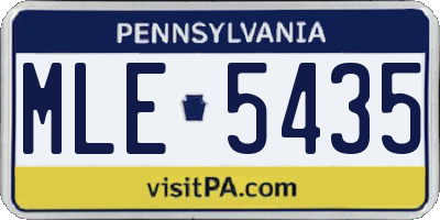 PA license plate MLE5435