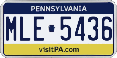 PA license plate MLE5436