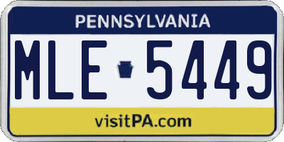 PA license plate MLE5449