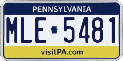 PA license plate MLE5481