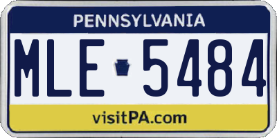 PA license plate MLE5484