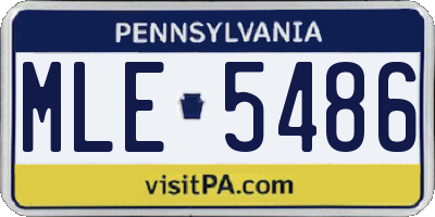 PA license plate MLE5486