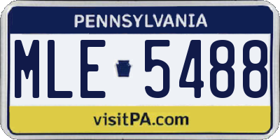 PA license plate MLE5488