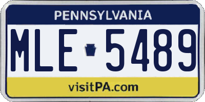 PA license plate MLE5489