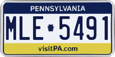 PA license plate MLE5491