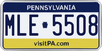 PA license plate MLE5508