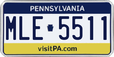 PA license plate MLE5511