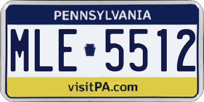 PA license plate MLE5512