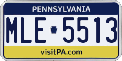 PA license plate MLE5513
