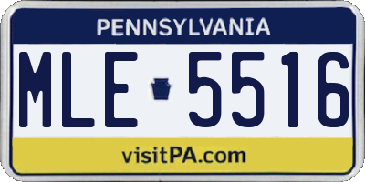 PA license plate MLE5516