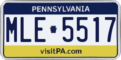 PA license plate MLE5517